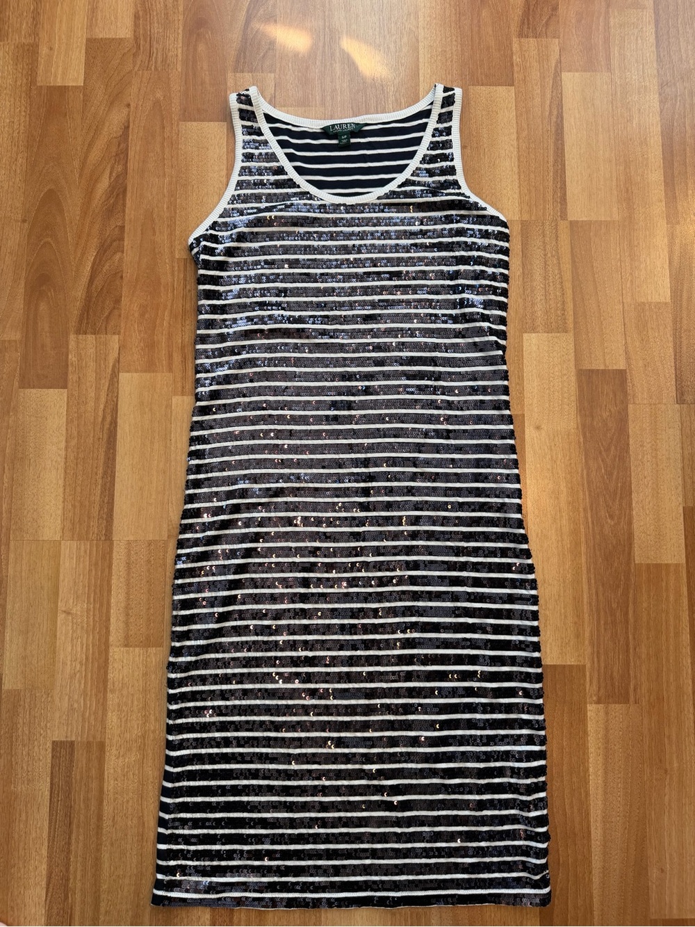 Ralph Lauren Stripe Sequin Tank Dress Size S